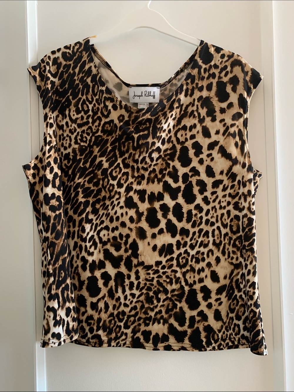 Joseph Ribkoff Leopard Print Sleeveless Camisole - Tan & Black